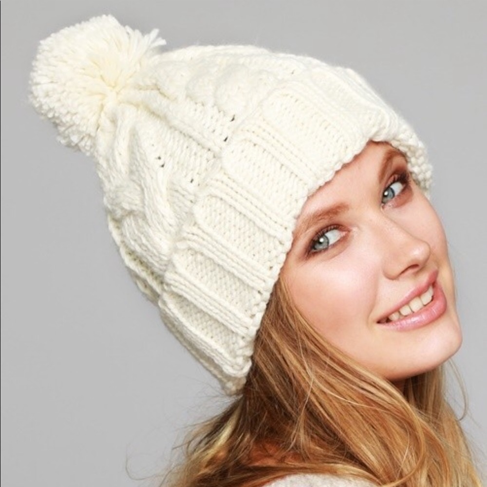 Emma Soft Cable Knit Pom Pom Beanie